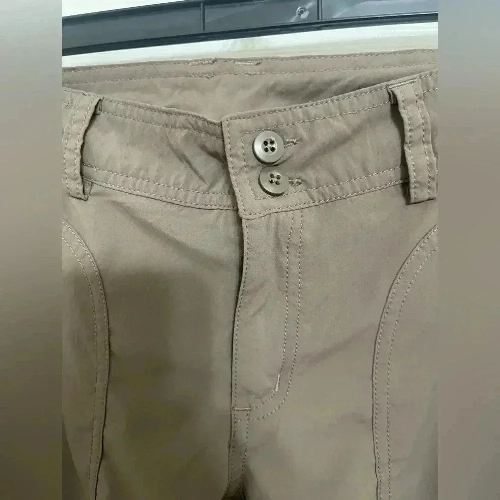 Patagonia Solimar Womens 6 Roll Up Stretch Camping Hiking Pants Beige Khaki SZ S - Picture 6 of 14